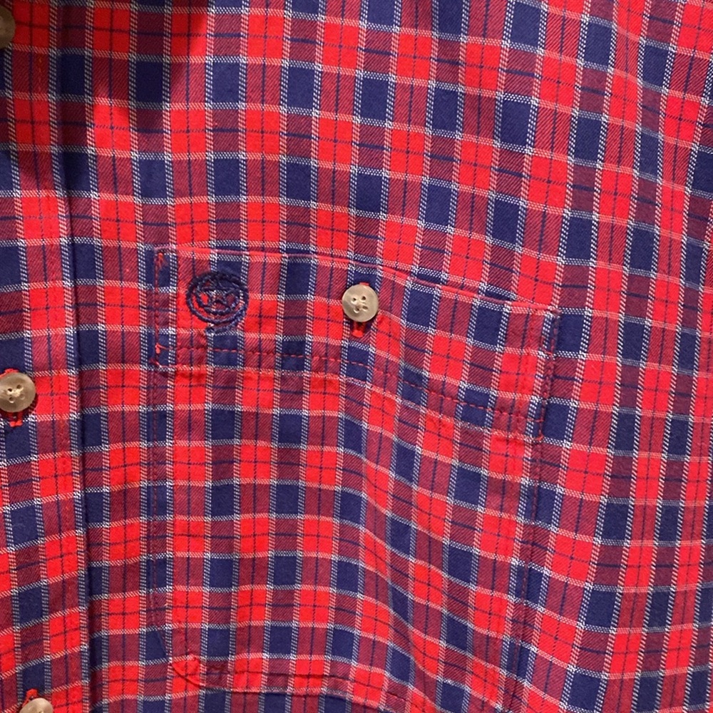 Wrangler George Straight Boys Plaid‎ Button Down.  XXL.  Red/Blue. Cowboy Cut - Picture 3 of 6